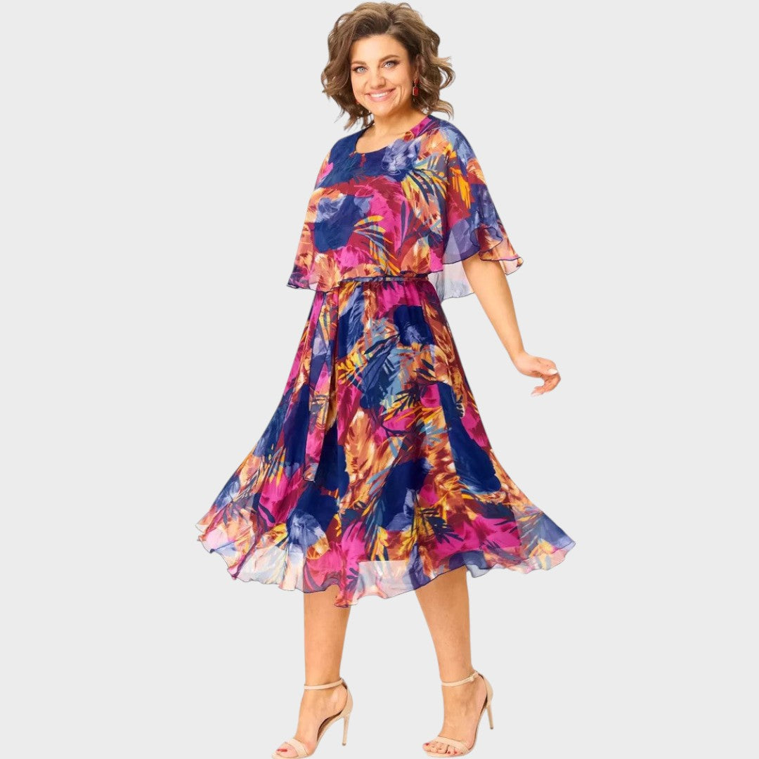 Ayala | Vestido Fluido com Babados Plus Size