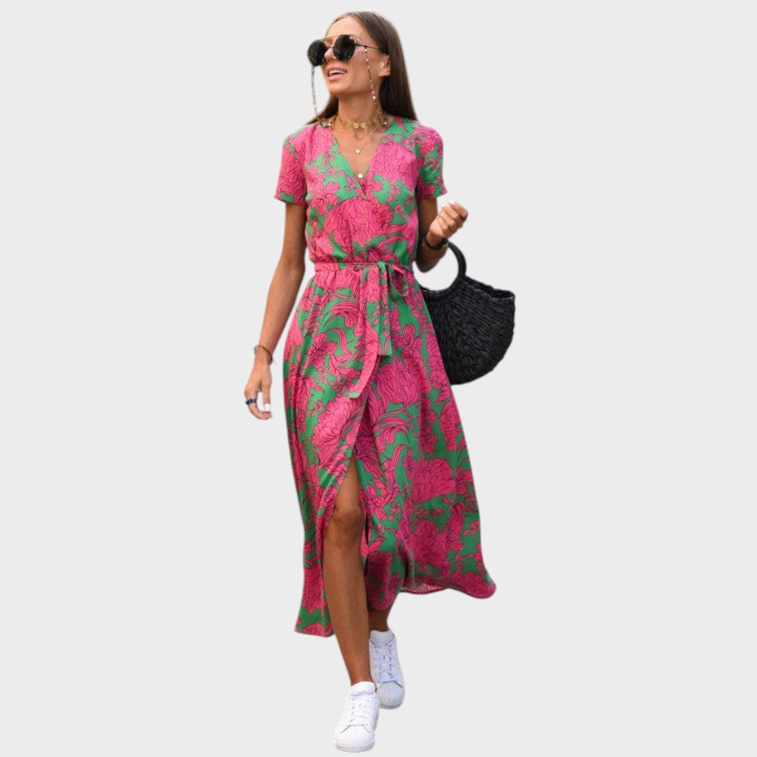 Amelie | Vestido Midi Transpassado Floral