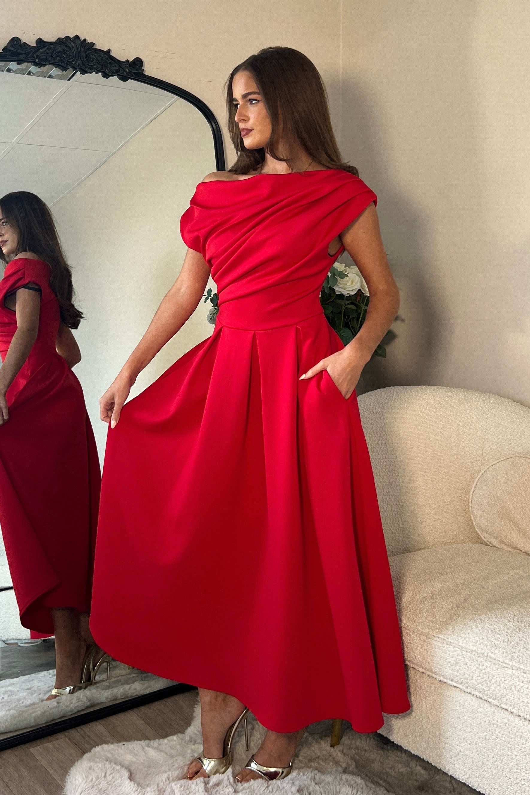 Vestido Midi Betty Escote Asimétrico