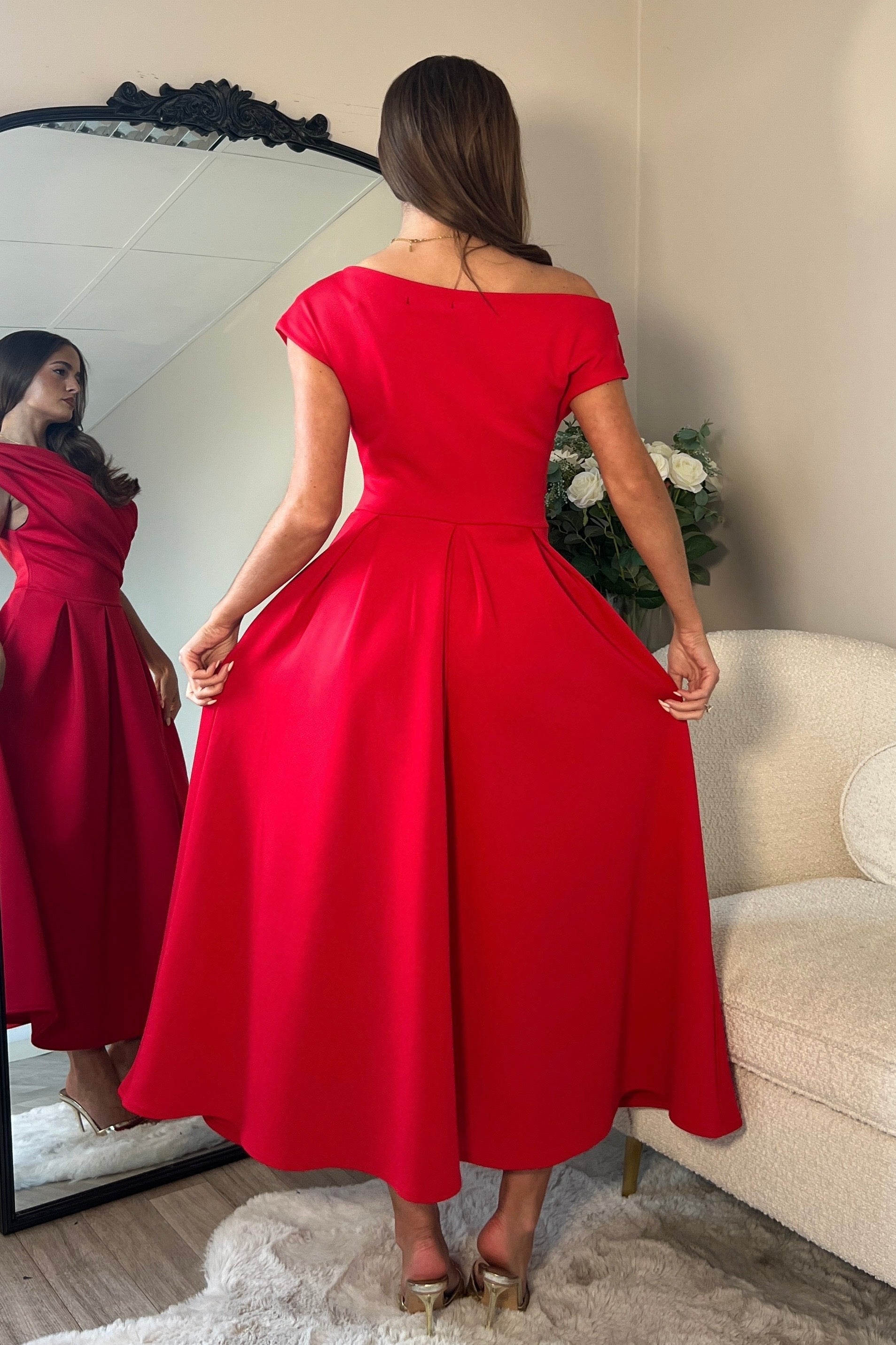Vestido Midi Betty Escote Asimétrico