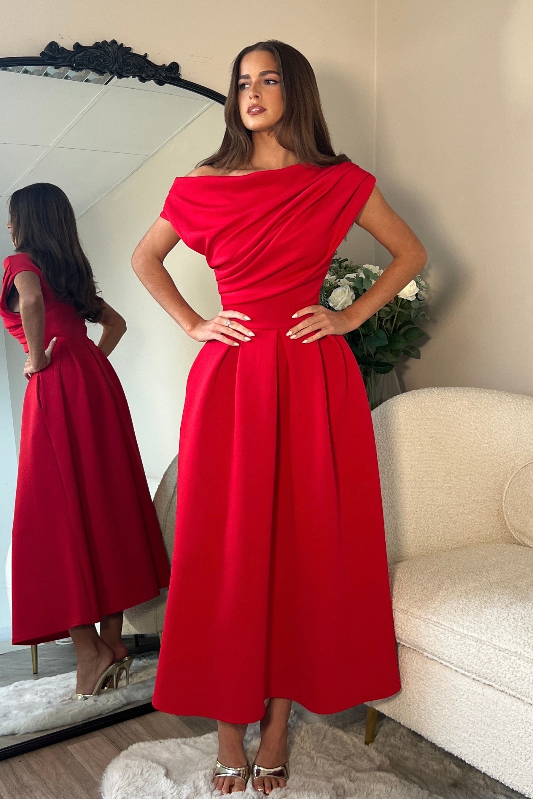 Vestido Midi Betty Escote Asimétrico