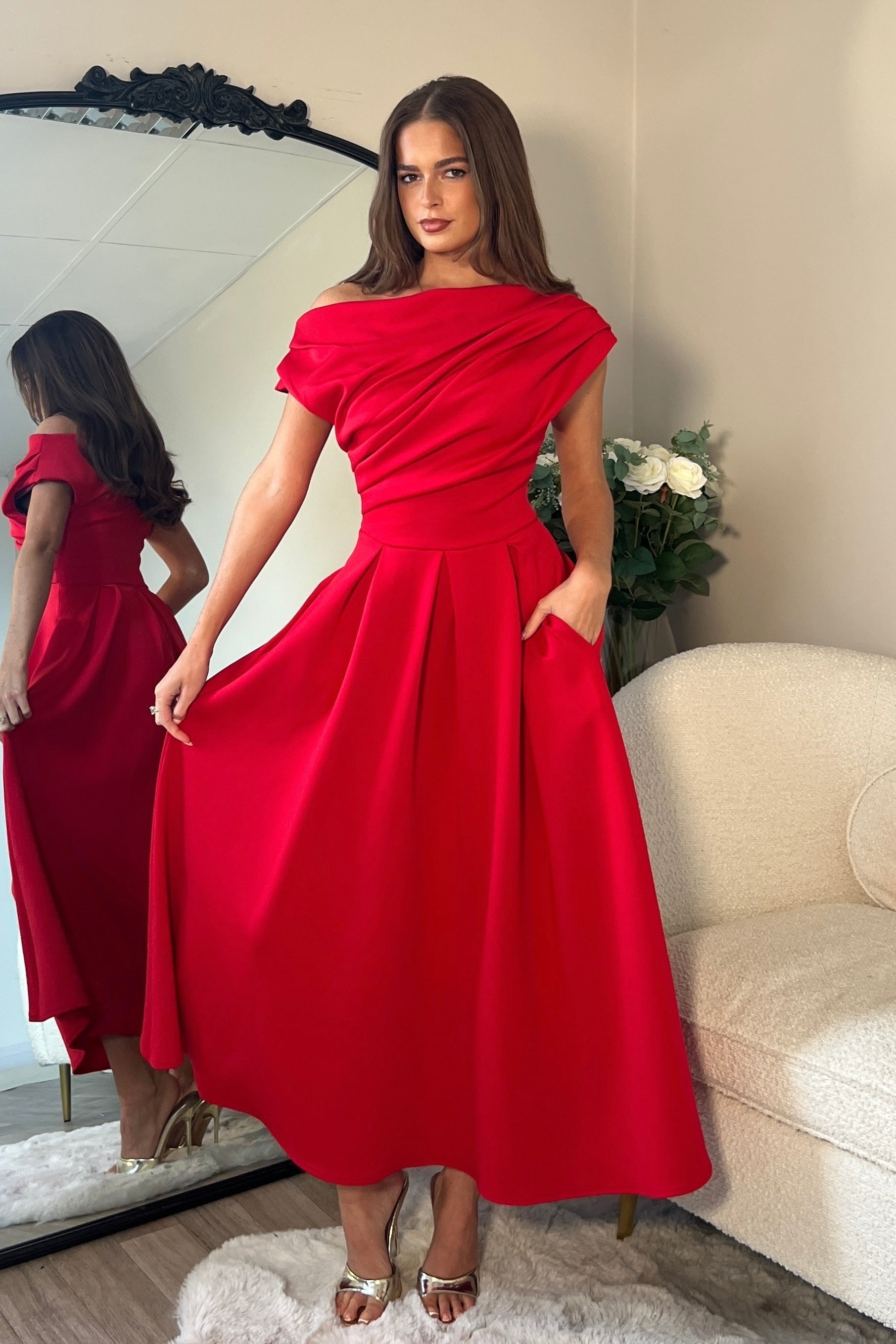 Vestido Midi Betty Escote Asimétrico