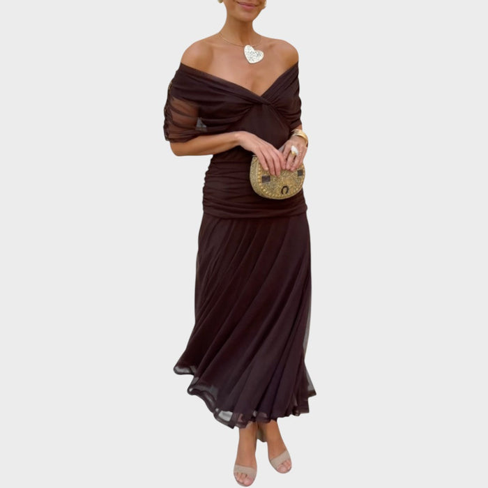 Lora | Vestido Longo com Decote em V e Estampa Floral