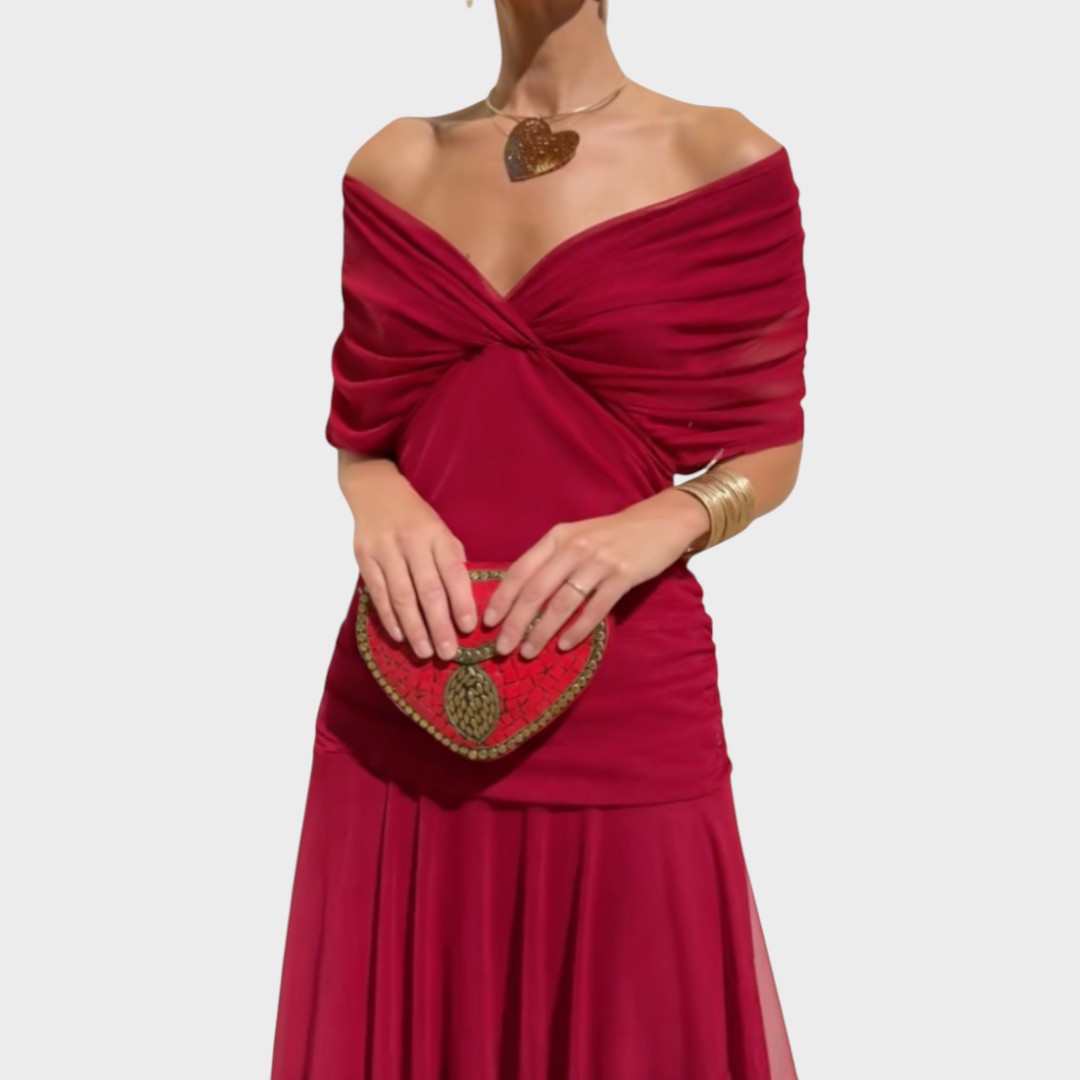 Lora | Vestido Longo com Decote em V e Estampa Floral