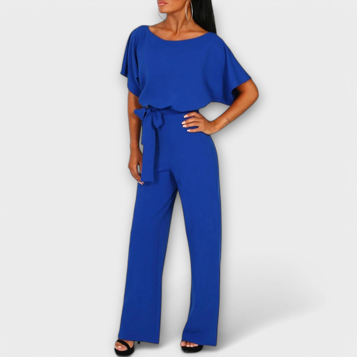 Eva | Macacão Azul-Marinho Justo, Simples e Chic para Ocasiões Especiais