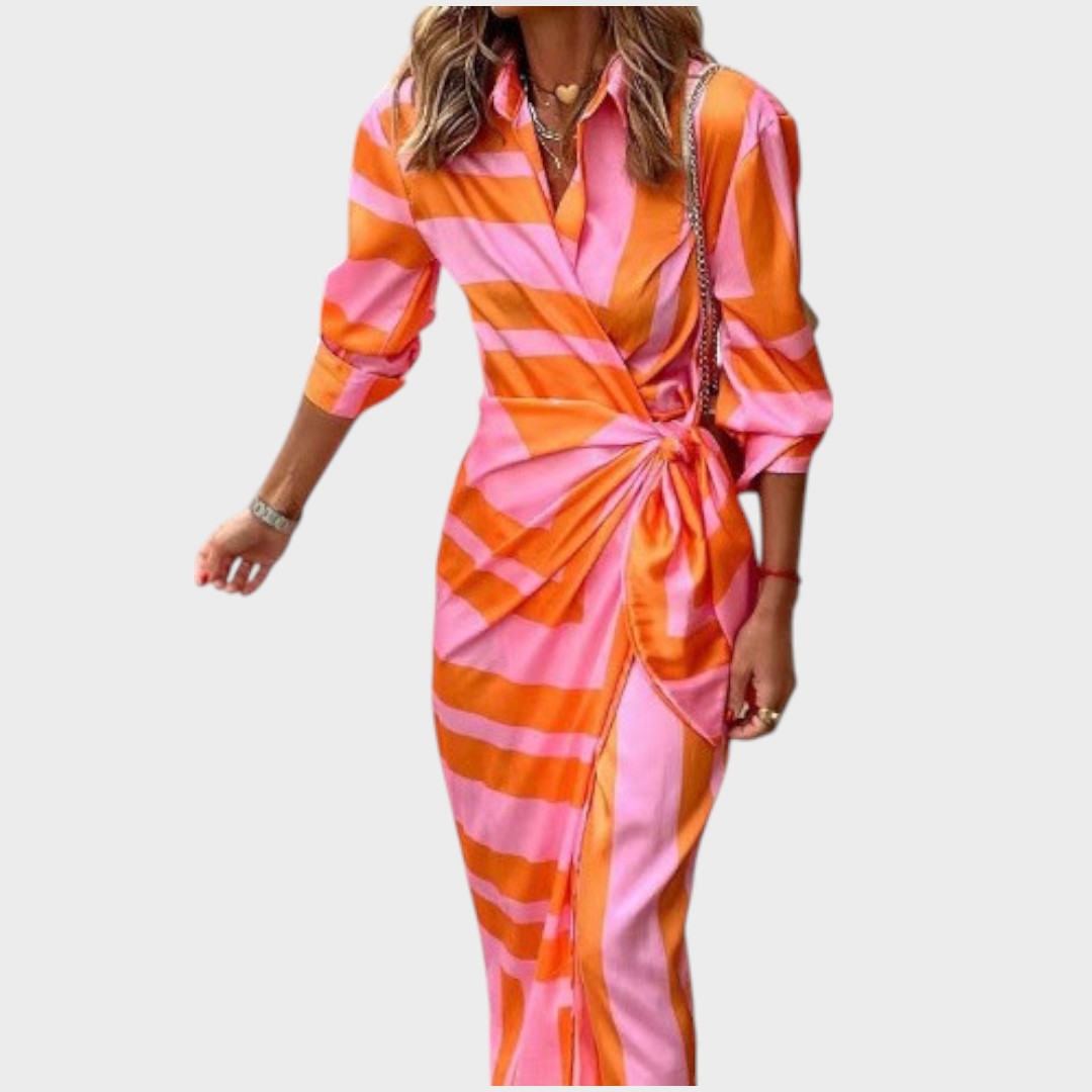 Tina | Vestido Longo Camisa com Botões Frontais
