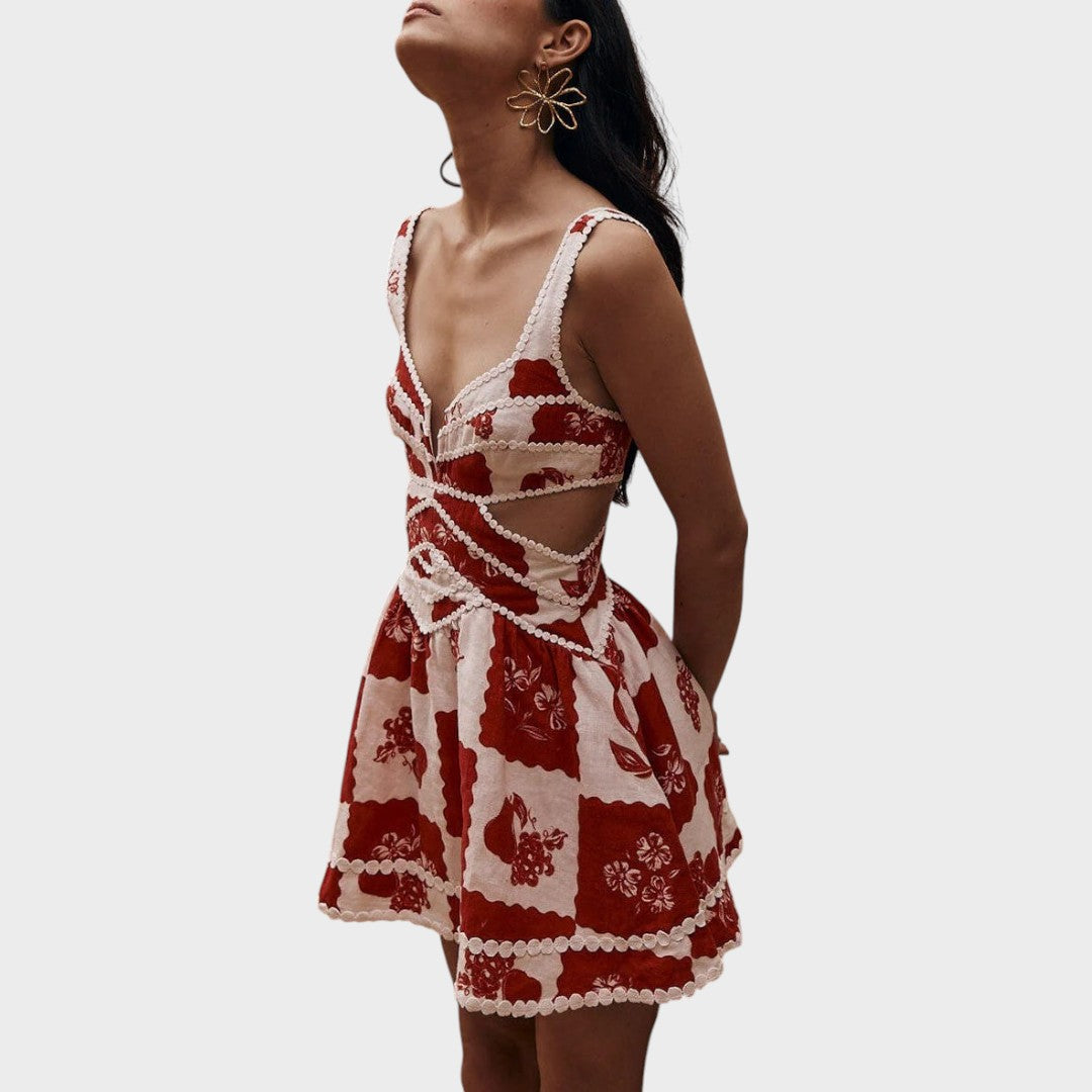 Sabella | Vestido Curto Floral Boho Chic