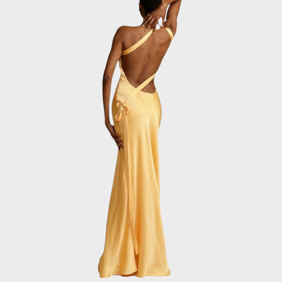 Muriel | Vestido Longo de Cetim com Caimento Elegante e Toque Luxuoso