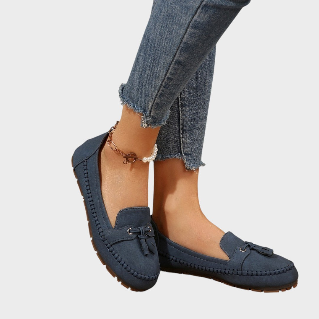 Olivia | Mocassim Ortopédico Vintage com Laço e Palmilha Acolchoada