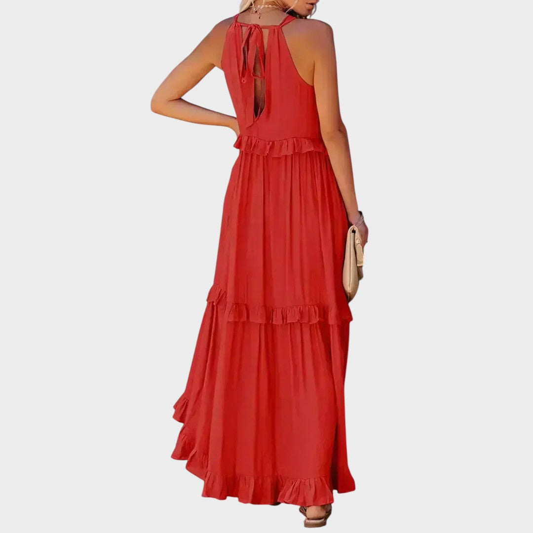Landry | Vestido Sem Mangas com Acabamento de Babados