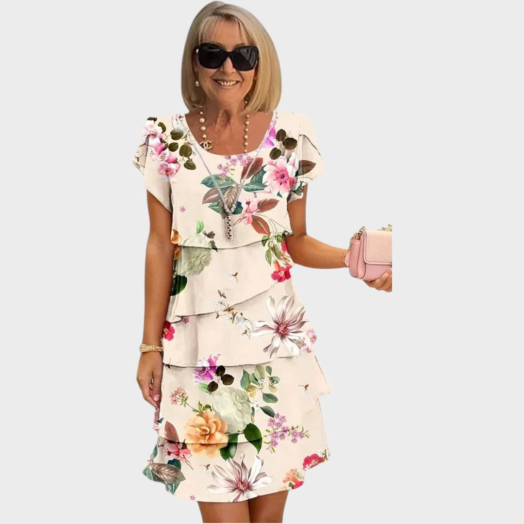 Emilie | Vestido Floral de Verão em Camadas