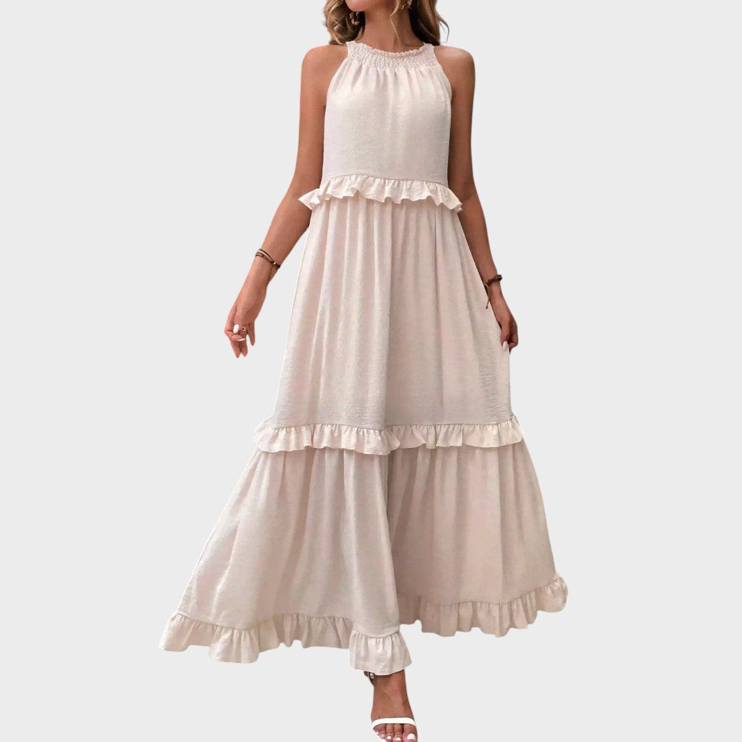 Landry | Vestido Sem Mangas com Acabamento de Babados
