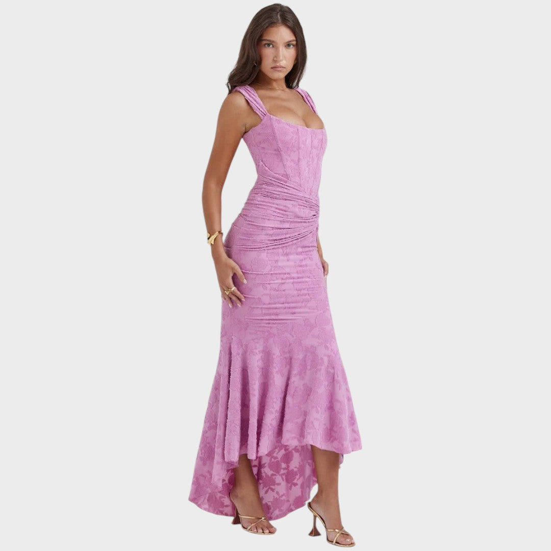 Ashley | Elegante Vestido Ajustado com Drapeado Fino para Ocasiões Especiais