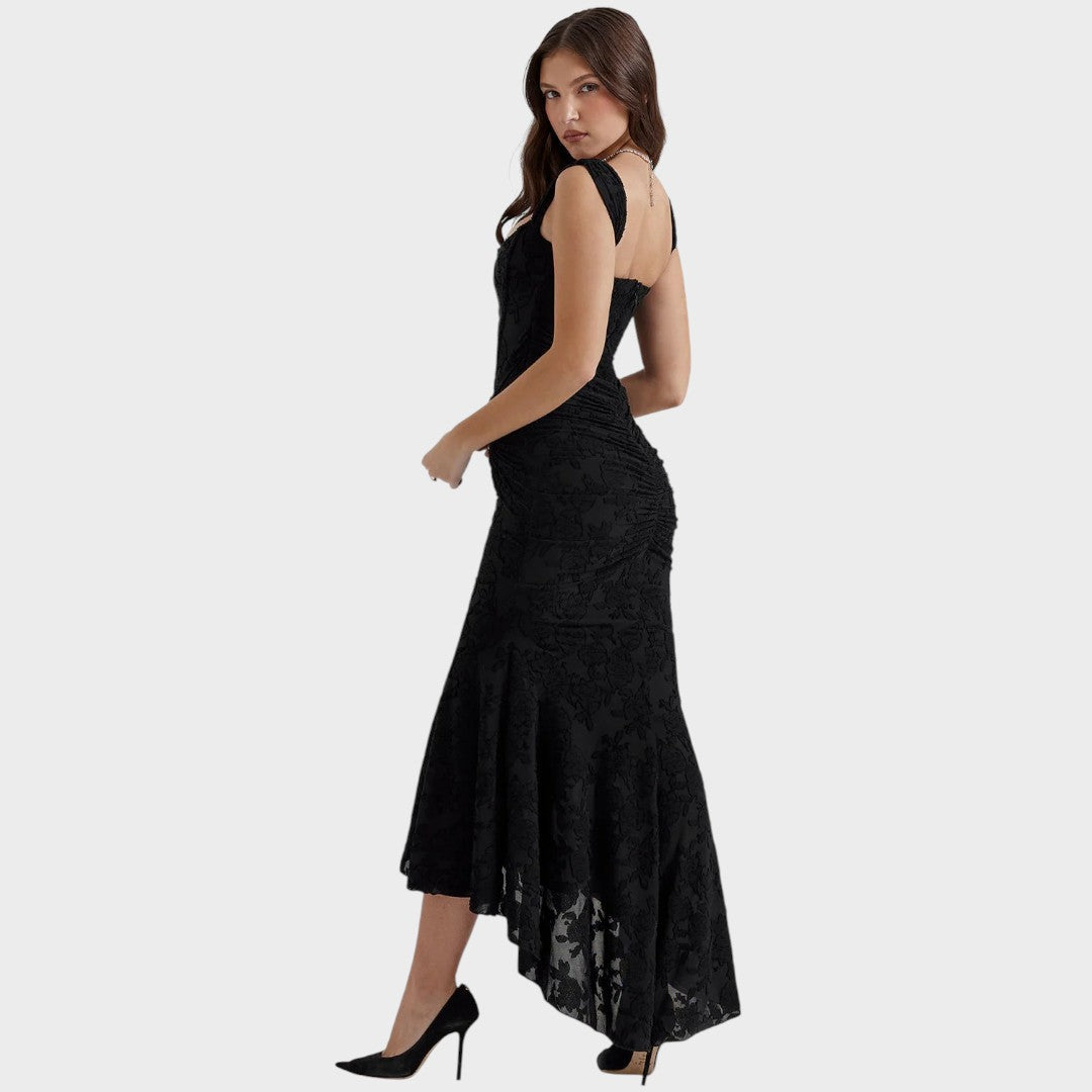 Ashley | Elegante Vestido Ajustado com Drapeado Fino para Ocasiões Especiais