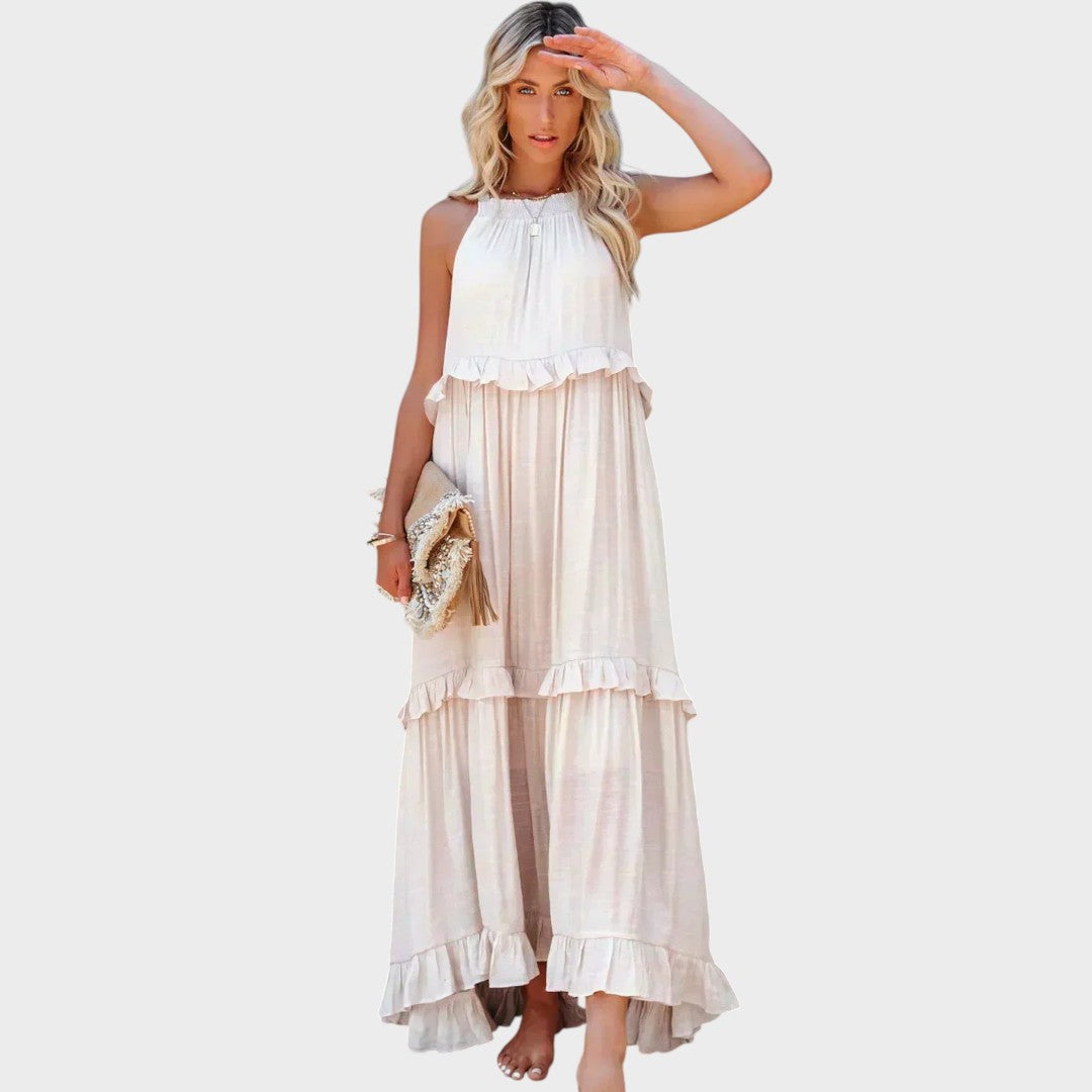 Landry | Vestido Sem Mangas com Acabamento de Babados