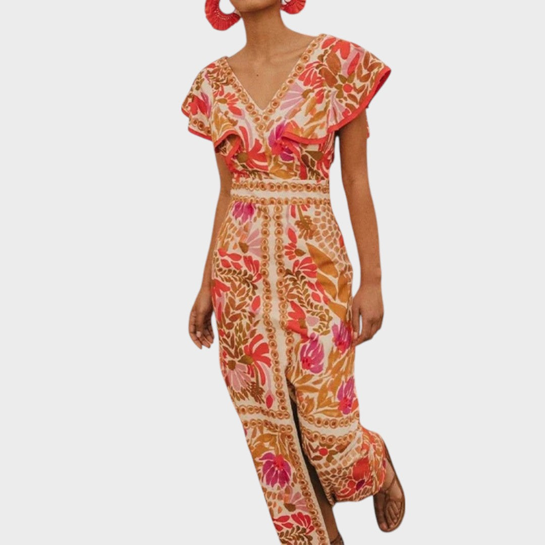 Jessy | Vestido Midi com Decote em V e Fenda para Dias Quentes