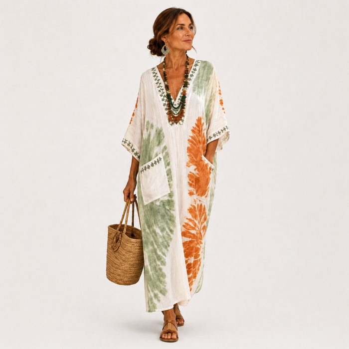 Caftan Mariam Tie-Dye Verde