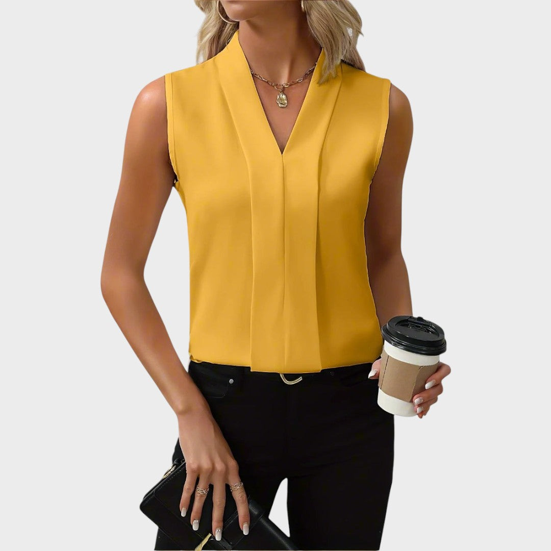 Roma | Blusa Sem Mangas com Decote V e Elegância Sem Esforço