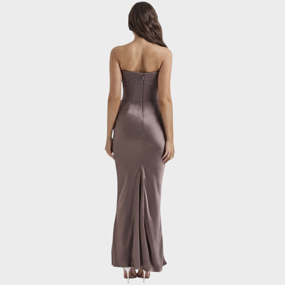 Flora | Vestido de Cetim com Top Incorporado
