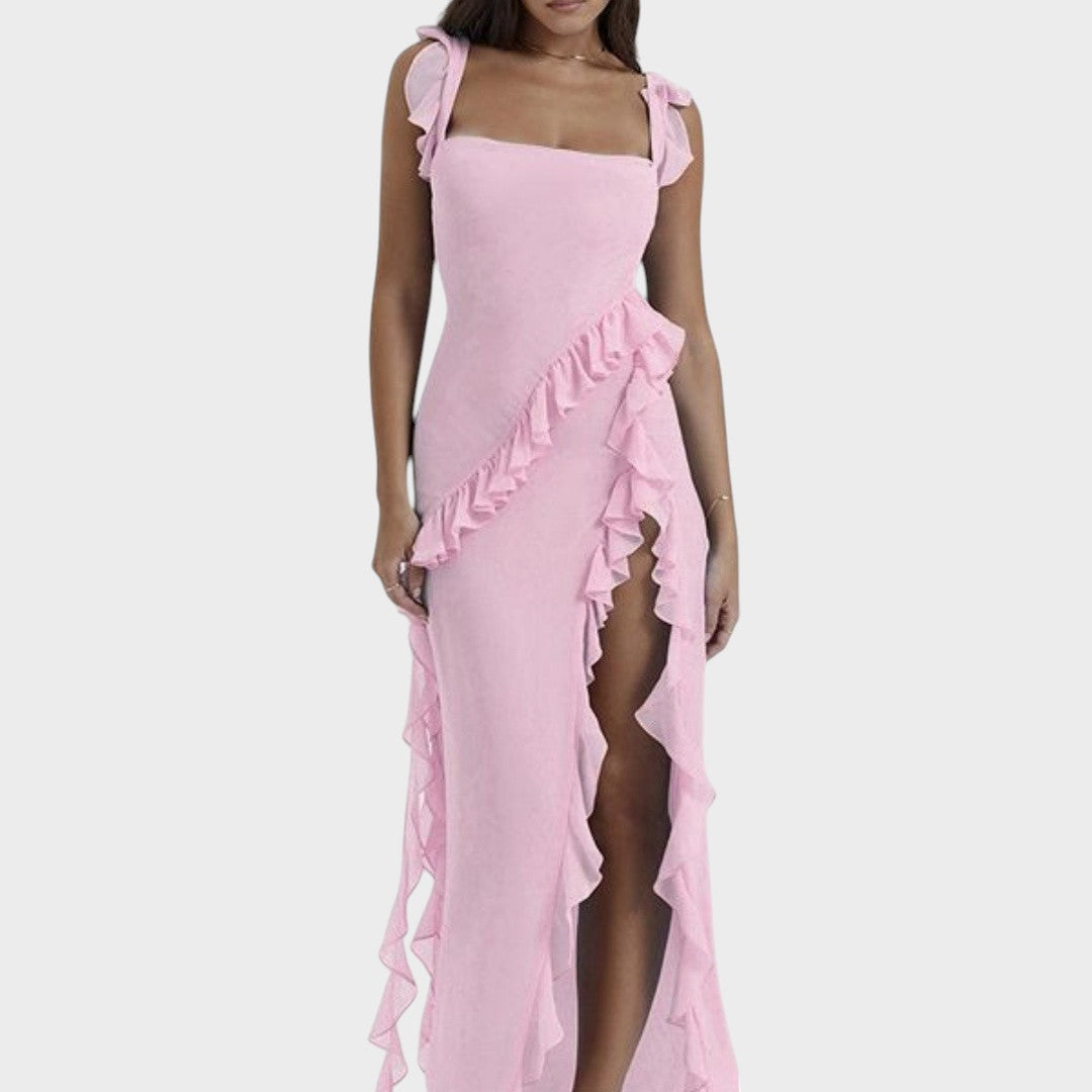 Amira | Vestido Longo Bordô