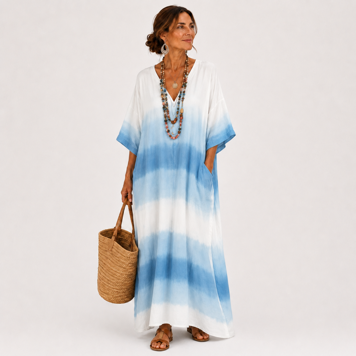 Caftan Jamila Azul Degradê