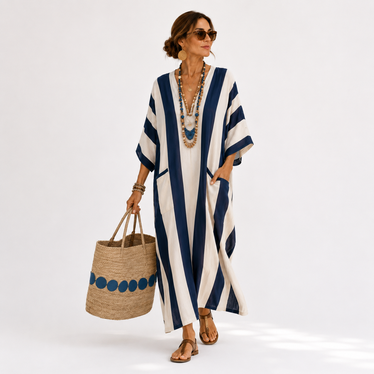Caftan Yasmina Azul-Marinho