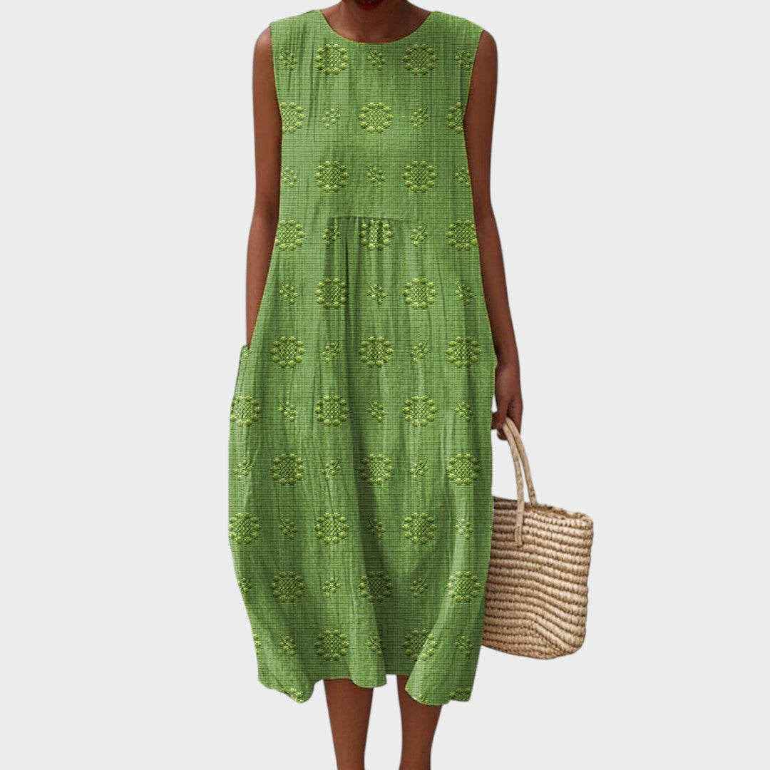Alina | Elegante Vestido Sem Mangas com Bolsos
