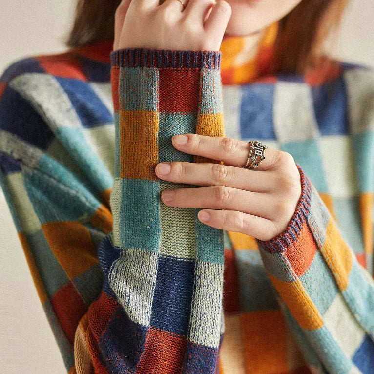 Berthe - Suéter de Gola Alta em Tricô de Cashmere