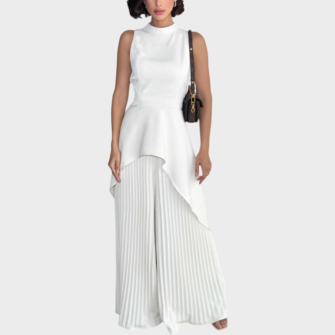 Cristina | Conjunto Assimétrico com Calça Plissada