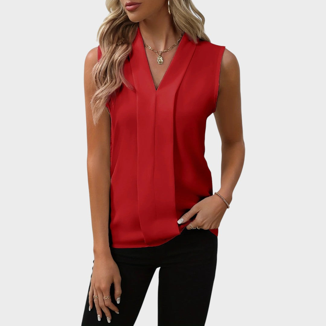 Roma | Blusa Sem Mangas com Decote V e Elegância Sem Esforço