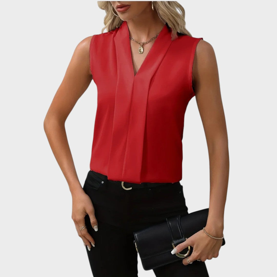 Roma | Blusa Sem Mangas com Decote V e Elegância Sem Esforço