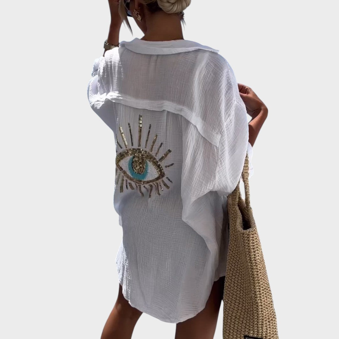 Selena | Camisa Bordada com Detalhes Brilhantes