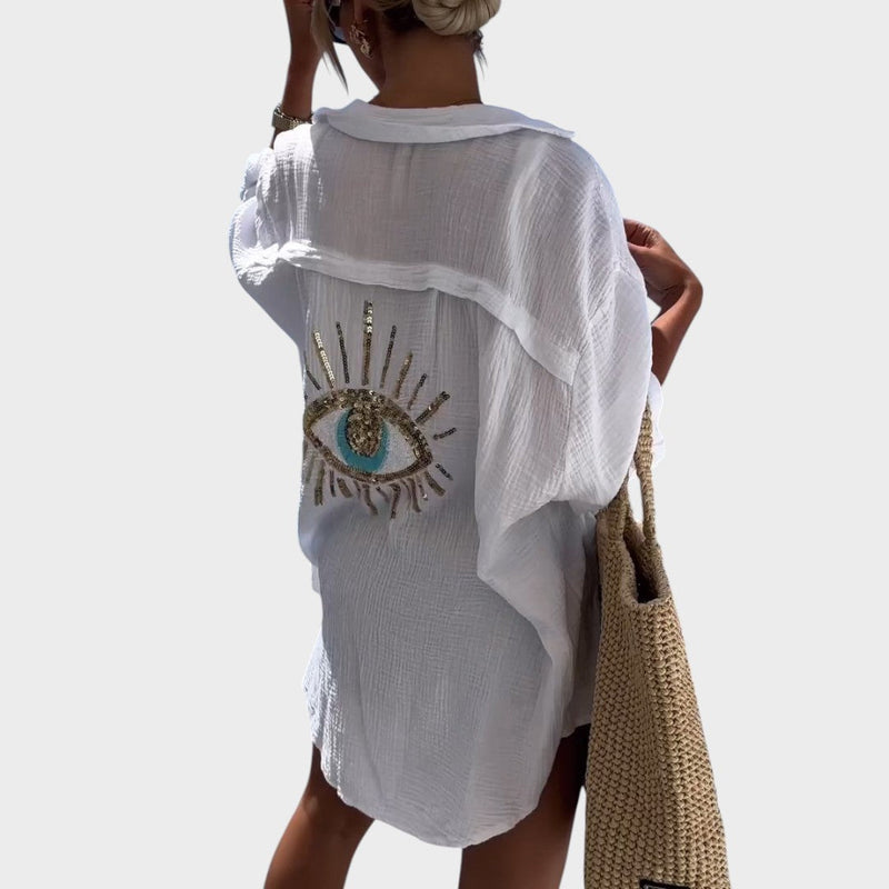 Selena | Camisa Bordada com Detalhes Brilhantes