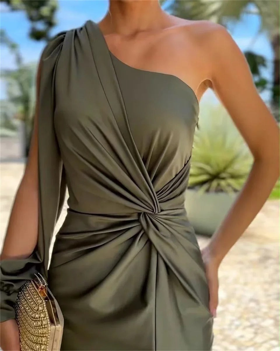 NOA | Elegante Vestido Longo de Festa com Ombro Único que Valoriza a Silhueta