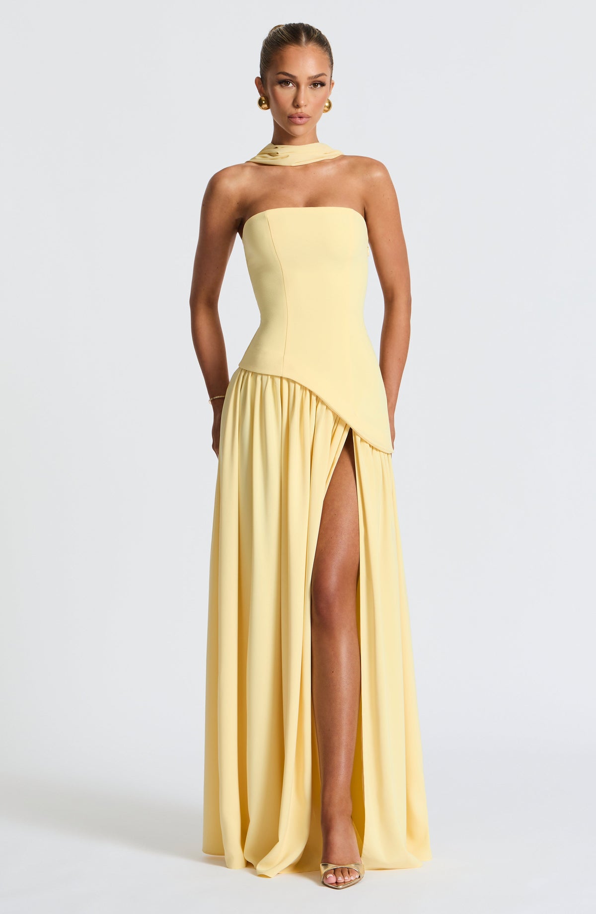 Julia | Vestido Longo Feminino com Fenda e Corpete Tomara que Caia