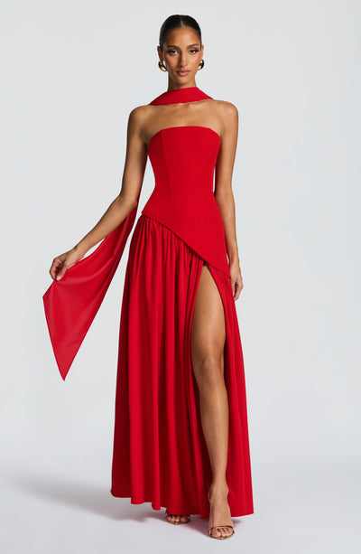 Julia | Vestido Longo Feminino com Fenda e Corpete Tomara que Caia