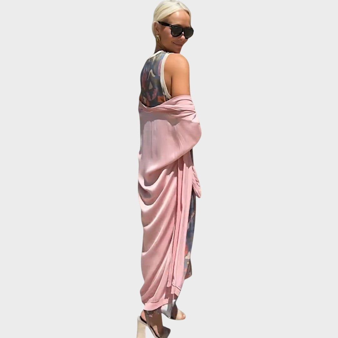 Bella | Conjunto de Duas Peças com Vestido e Quimono Estampado para o Verão
